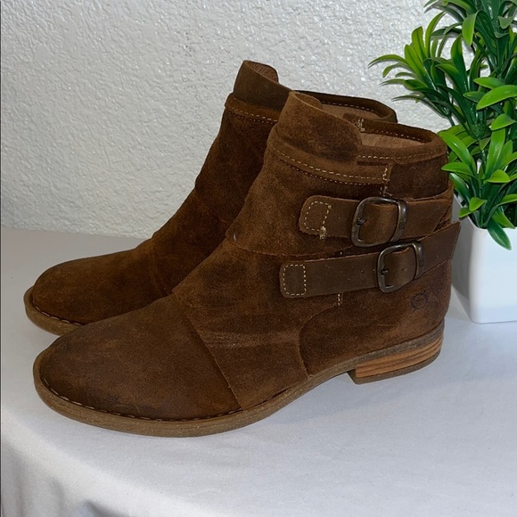 Born Brown Ankle Boots with Buckle Straps - Picture 2 of 14